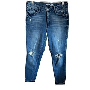 Old Navy Super Skinny High Rise Distressed Denim Jeans